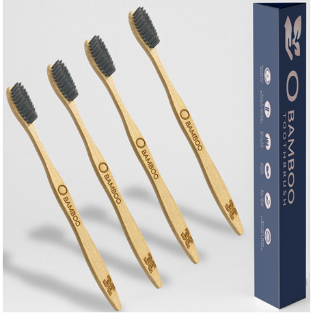 O Bamboo Toothbrush with Stand, Clinical Pack (50pcs/Box)